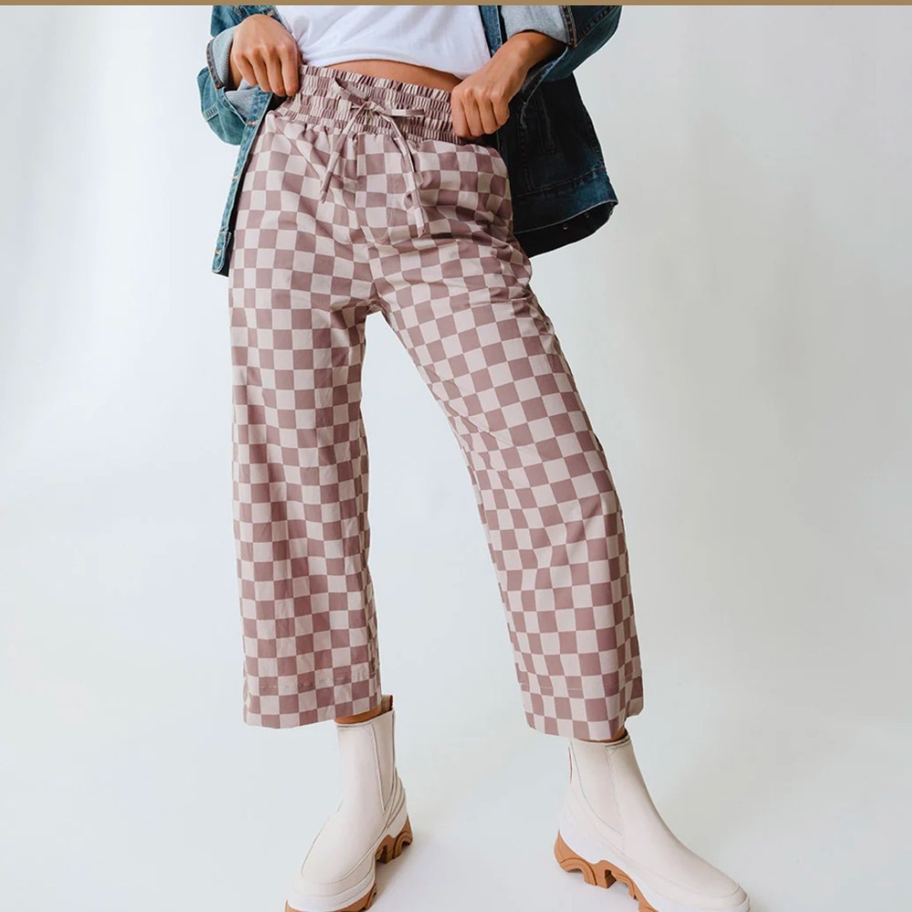 Albion Fit checkered wide leg pant